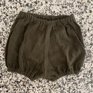 Cotton Gauze Nappy Shorts - Nut, Aubergine and Navy
